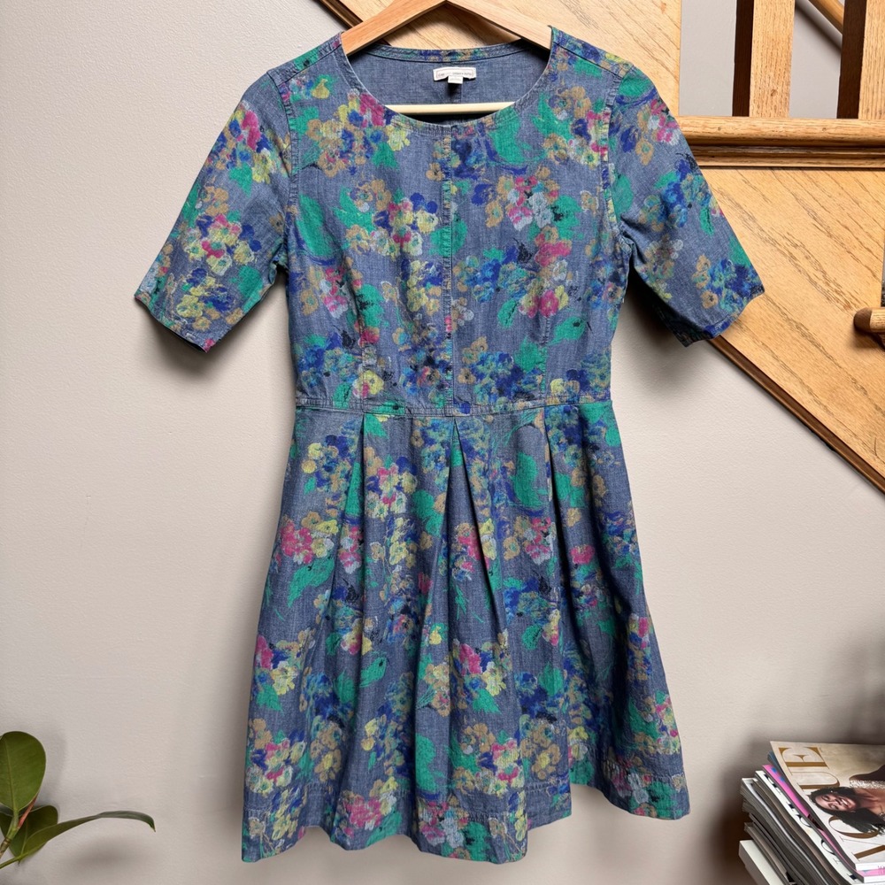 Gap Y2K Floral Mini Dress 0 Festival Cottage Goblincore Granny Garden Fairy Boho - Picture 2 of 11